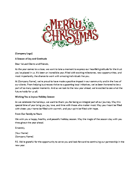 その他 Charming Holiday Letter Holiday Letter & Envelope Services — Direct Mail, Fulfillment